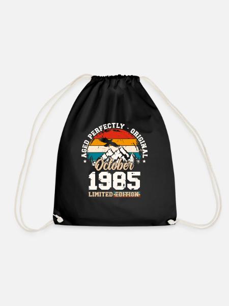39. Geburtstag Vintage Oktober 1985 Jahrgang 85 - Turnbeutel - Schwarz