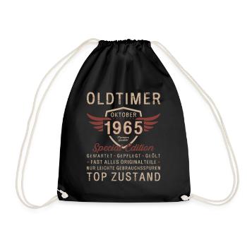 59. Geburtstag Legende Oktober 1965 Jahrgang 65 - Turnbeutel - Schwarz - Vorne
