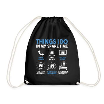 Real Estate Agent Real Estate Agent Gift - Drawstring Bag - black - Front