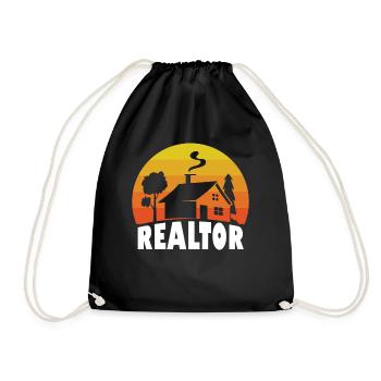 Real Estate Agent Real Estate Agent Gift - Drawstring Bag - black - Front