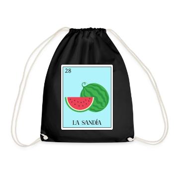Melon pastèque Fruit d’été Cadeau végétalien - Sac de sport léger - noir - Devant