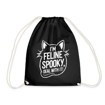 I'm Feline Spooky Cats Halloween Saying - Drawstring Bag - black - Front