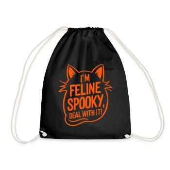 I'm Feline Spooky Cats Halloween Saying - Drawstring Bag - black - Front