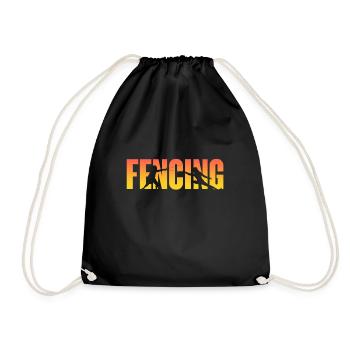 Fencing Sword Sabre Epee Fencing Gift - Drawstring Bag - black - Front
