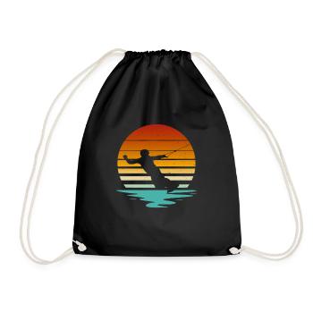 Wakeboard Wakeboarder Wakeboarding Gift - Drawstring Bag - black - Front