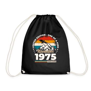 50th Birthday Original November 1975 Volume 75 - Drawstring Bag - black - Front
