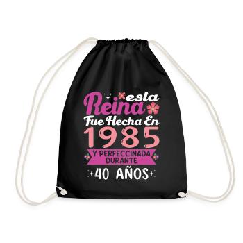 40 Jahre Geburtstagsgeschenk Frau aus dem Jahr 1985 - Turnbeutel - Schwarz - Vorne