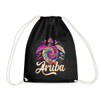 Aruba Caraïbes Été Ocean Beach Cadeau - Sac de sport léger - noir - Devant