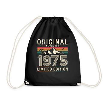 50th Birthday Original November 1975 Volume 75 - Drawstring Bag - black - Front