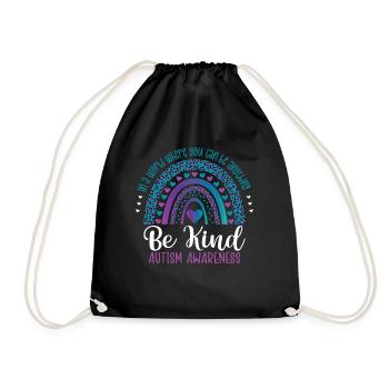 Autism Awareness Day Autistic Gift - Drawstring Bag - black - Front