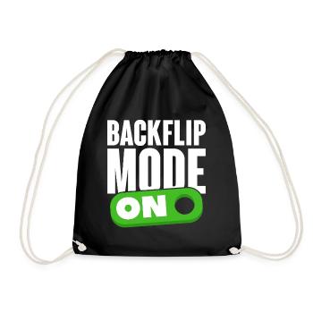 Backflip Salto Akrobatik Parkour Turnen Geschenk - Turnbeutel - Schwarz - Vorne