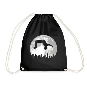 Backflip Salto Akrobatik Parkour Turnen Geschenk - Turnbeutel - Schwarz - Vorne