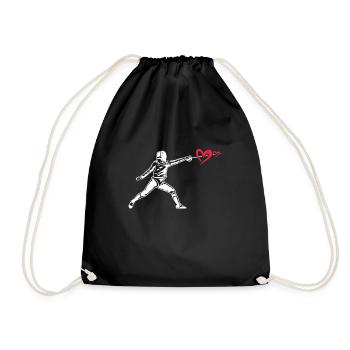 Fencing Sword Sabre Epee Fencing Gift - Drawstring Bag - black - Front