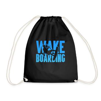 Wakeboard Wakeboarder Wakeboarding Gift - Drawstring Bag - black - Front
