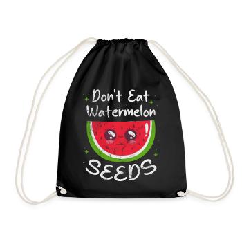 Wassermelone - Turnbeutel - Schwarz - Vorne