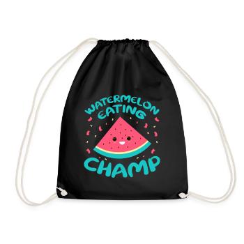 Melon pastèque Fruit d’été Cadeau végétalien - Sac de sport léger - noir - Devant
