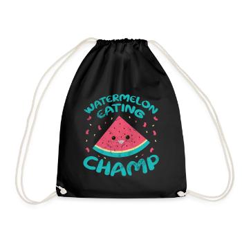 Watermelon - Drawstring Bag - black - Front