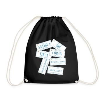 Antigua Barbuda Caribbean Island Holiday Gift - Drawstring Bag - black - Front