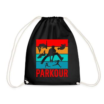 Backflip Salto Akrobatik Parkour Turnen Geschenk - Turnbeutel - Schwarz - Vorne