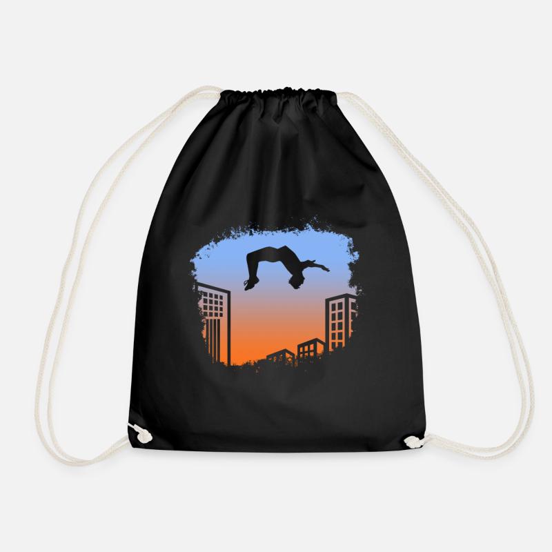 Backflip Salto Akrobatik Parkour Turnen Geschenk - Turnbeutel - Schwarz