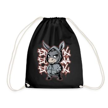 Donkey Urban Animal Style Animal Lover - Drawstring Bag - black - Front
