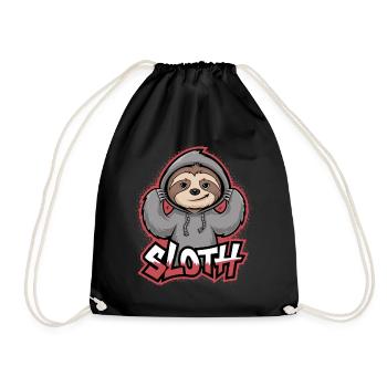 paresseux Hip-Hop Style urbain Drôle d’animal - Sac de sport léger - noir - Devant