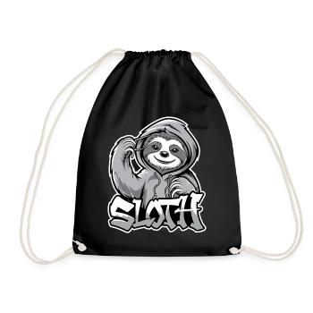 paresseux Hip-Hop Style urbain Drôle d’animal - Sac de sport léger - noir - Devant
