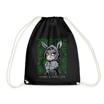 Donkey Young and Cool Animal Lover - Drawstring Bag - black - Front