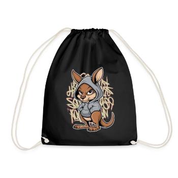 Kangaroo Kangaroo Australian Animals - Drawstring Bag - black - Front