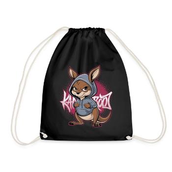Kangaroo Kangaroo Australian Animals - Drawstring Bag - black - Front