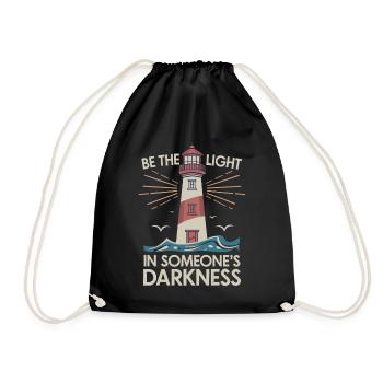 Lighthouse Motivational Saying - Positive Thinking - Drawstring Bag - black - Front