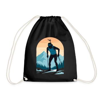 Biathlon Biathlète Sports d’hiver - Sac de sport léger - noir - Devant
