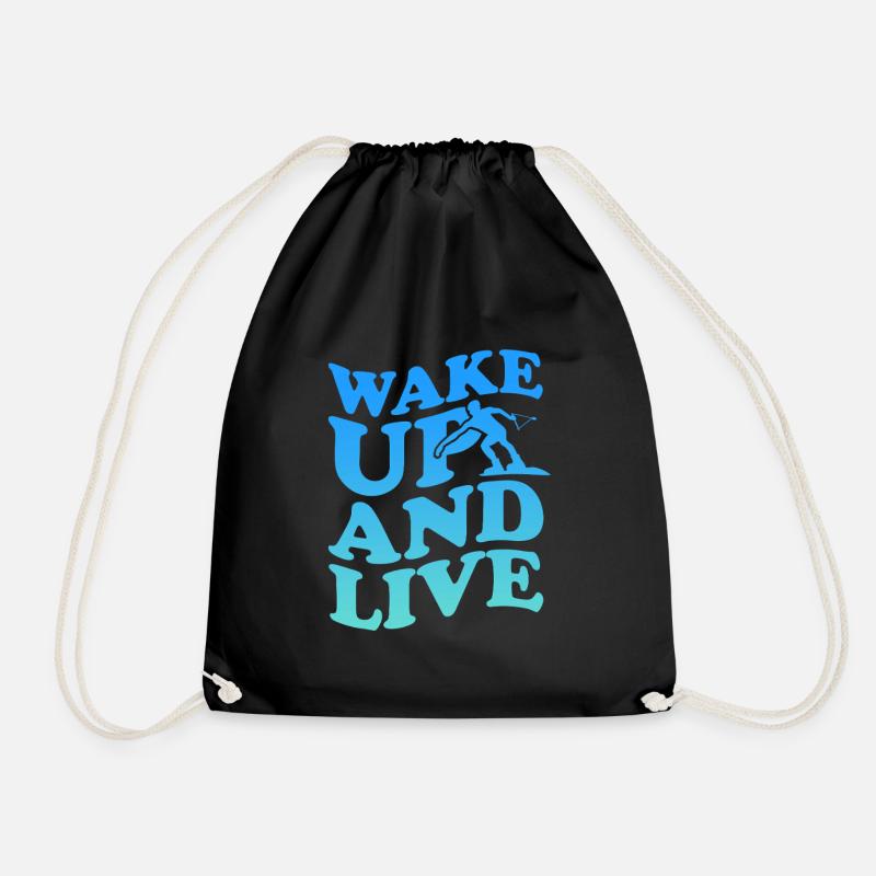 Wakeboard Wakeboarder Wakeboarding Geschenk - Turnbeutel - Schwarz