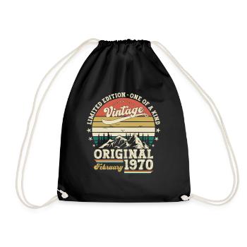55ème anniversaire cadeau mari Original février 1970 - Sac de sport léger - noir - Devant