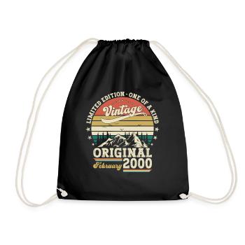 25ème anniversaire cadeau mari Original février 2000 - Sac de sport léger - noir - Devant