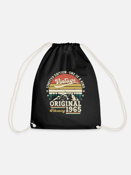 60. Geburtstag Geschenk Mann Original Februar 1965 - Turnbeutel - Schwarz