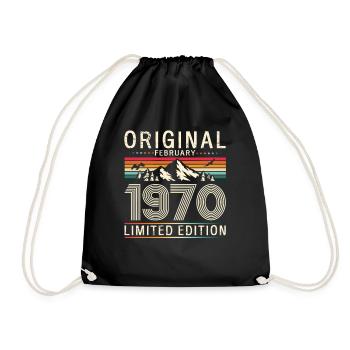 55ème anniversaire cadeau mari Original février 1970 - Sac de sport léger - noir - Devant