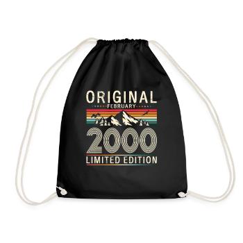 25ème anniversaire cadeau mari Original février 2000 - Sac de sport léger - noir - Devant