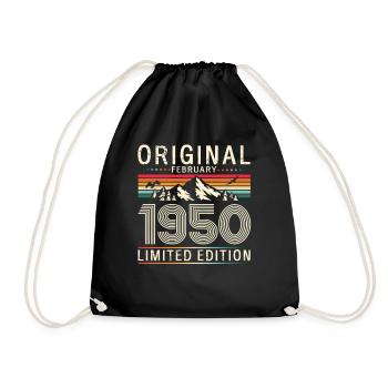 75ème anniversaire cadeau mari Original février 1950 - Sac de sport léger - noir - Devant