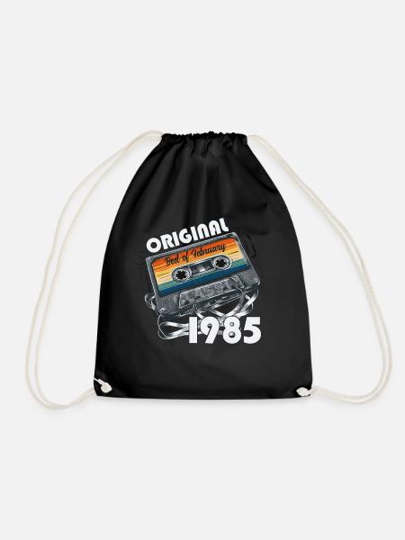 40. Geburtstag Kassette Februar Jahrgang 1985 - Turnbeutel - Schwarz