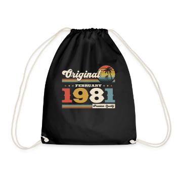 44ème anniversaire cadeau mari Original février 1981 - Sac de sport léger - noir - Devant