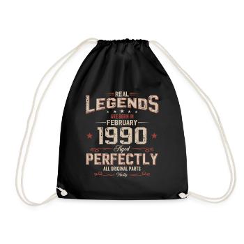35ème anniversaire cadeau mari Original février 1990 - Sac de sport léger - noir - Devant