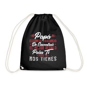 Father's Day Man Dad Daughter Son Gift Father - Drawstring Bag - black - Front