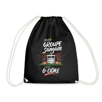 Mon Groupe Sanguin Cidre Humour - Turnbeutel - Schwarz - Vorne