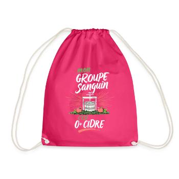 Mon Groupe Sanguin Cidre Humour - Drawstring Bag - fuchsia - Front