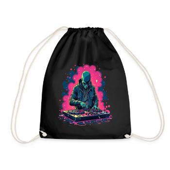 Alien Extraterrestrial DJ Music - Drawstring Bag - black - Front