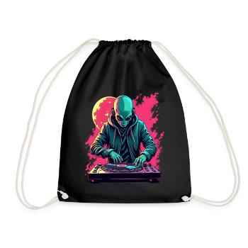 Alien Extraterrestrial DJ Music - Drawstring Bag - black - Front