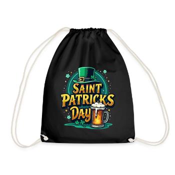 Saint Patrick's Day Beer - Drawstring Bag - black - Front