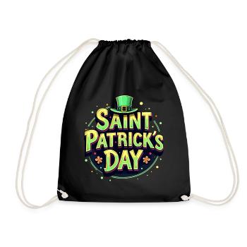 Saint Patrick's Day Beer - Drawstring Bag - black - Front