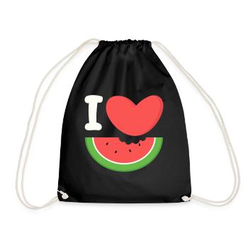 Melon pastèque Fruit d’été Cadeau végétalien - Sac de sport léger - noir - Devant